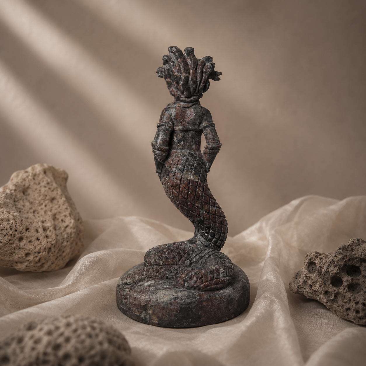 Garnet Medusa Carving