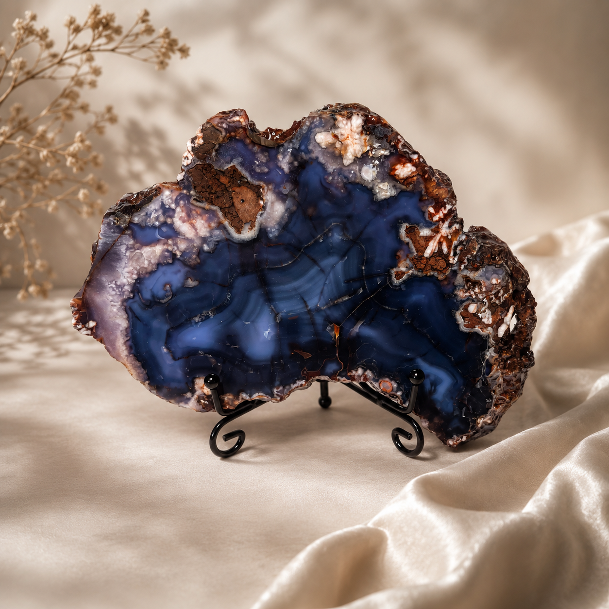 Blue Flower Agate Slab - B