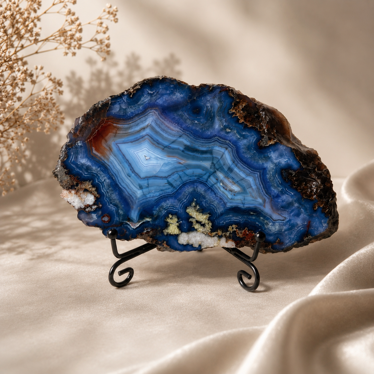 Blue Flower Agate Slab - C