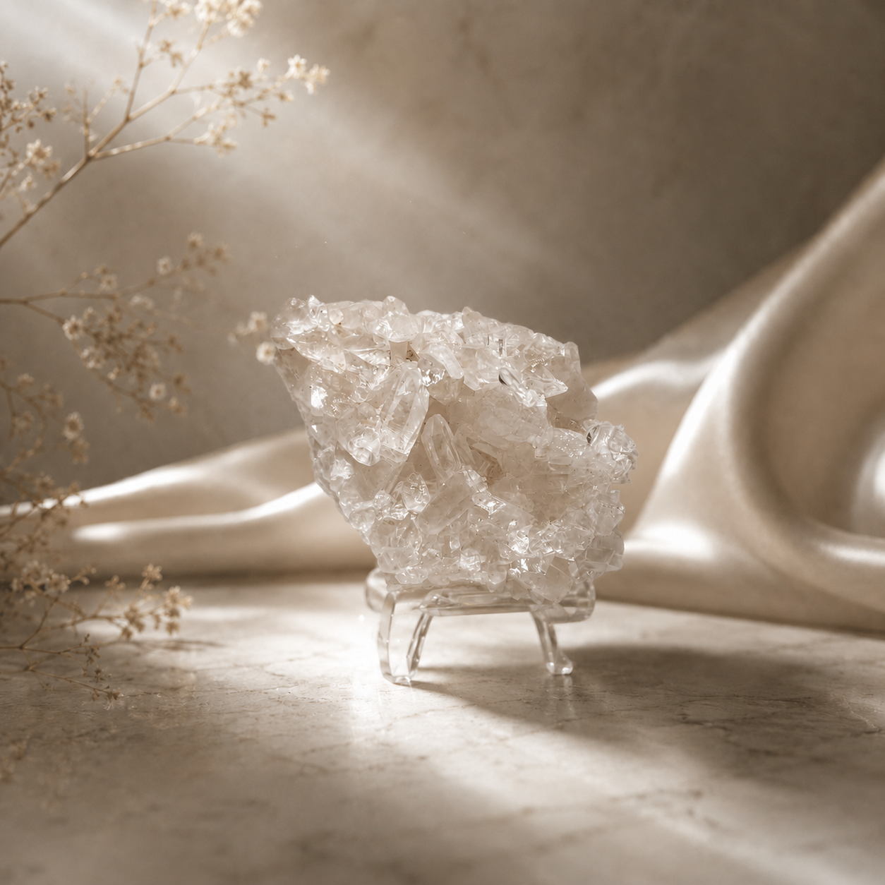 “Compass” — Hand-Mined Arkansas Quartz Cluster | 3.4 oz