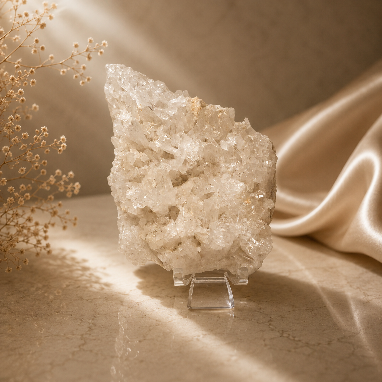 “White Flame” — Hand-Mined Arkansas Quartz Cluster | 4.3 oz