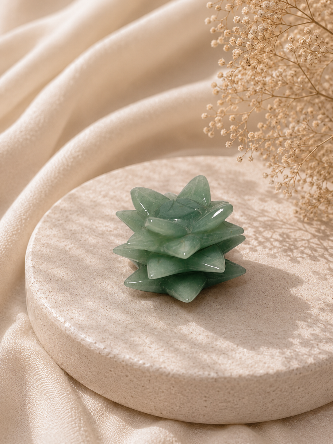 Green Aventurine Succulent Carving