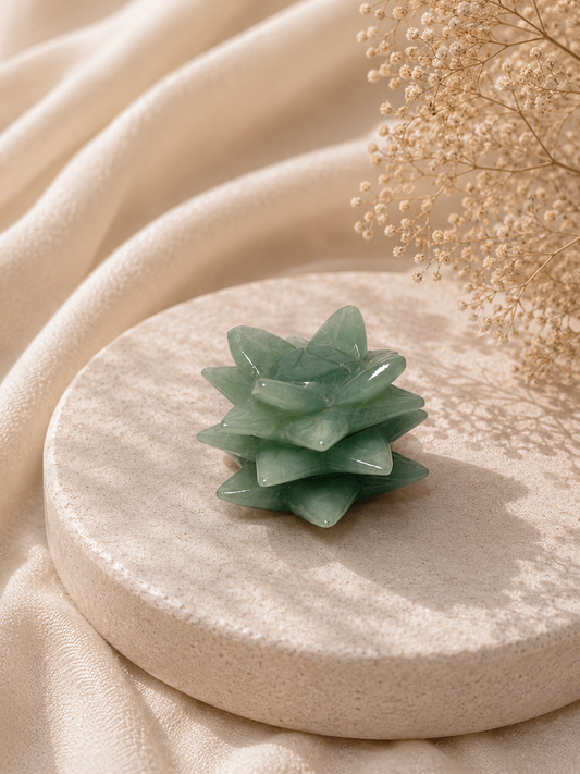Green Aventurine Succulent Carving