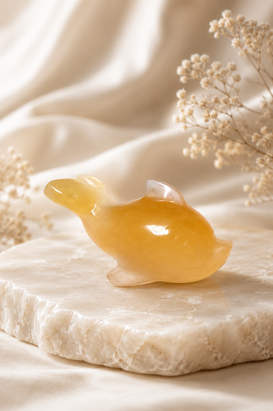 Yellow Fluorite Dolphin