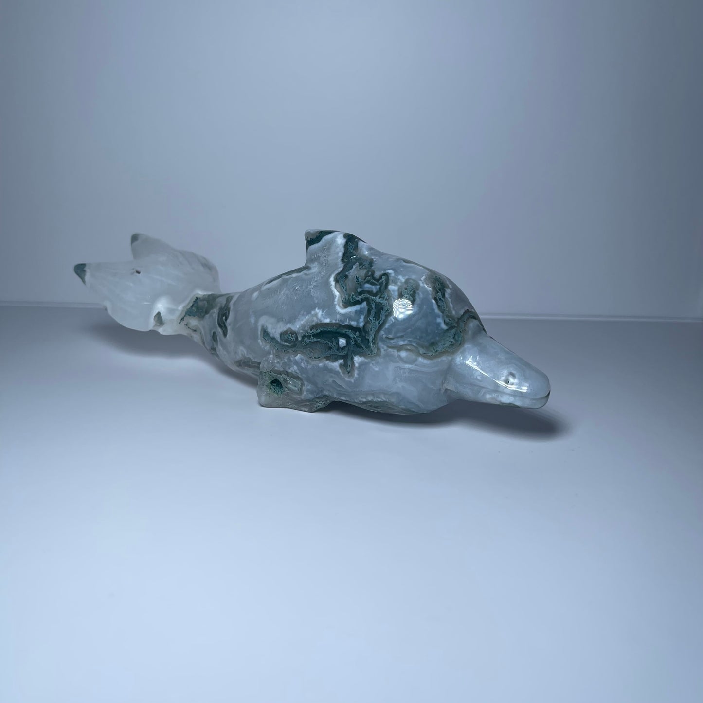 Moss Agate Dolphin