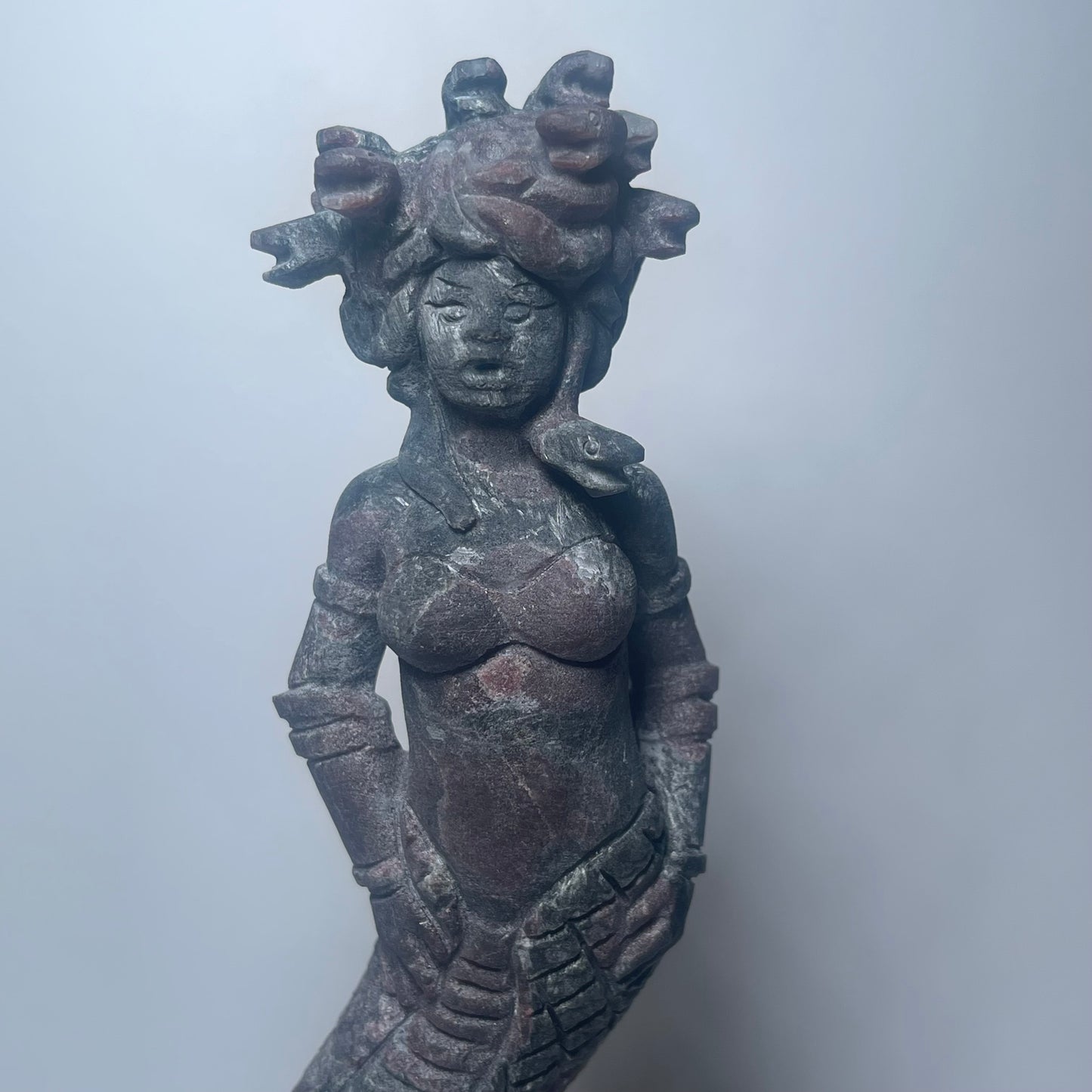 Garnet Medusa Carving