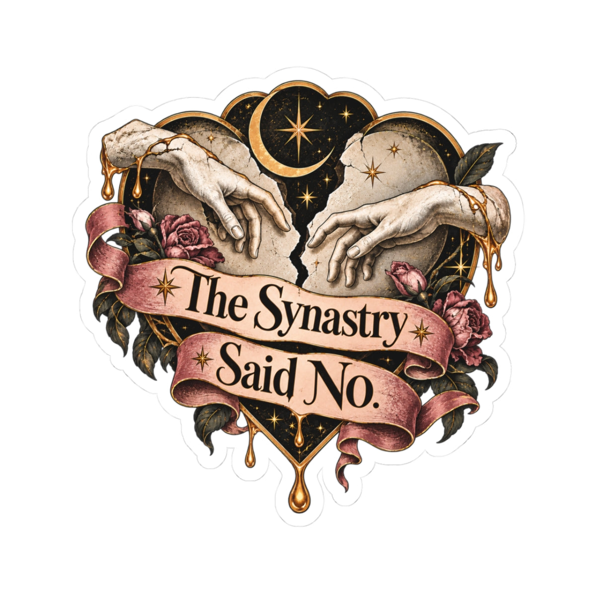 The Synastry Said No Kiss-Cut Sticker — Astrology Heart Design