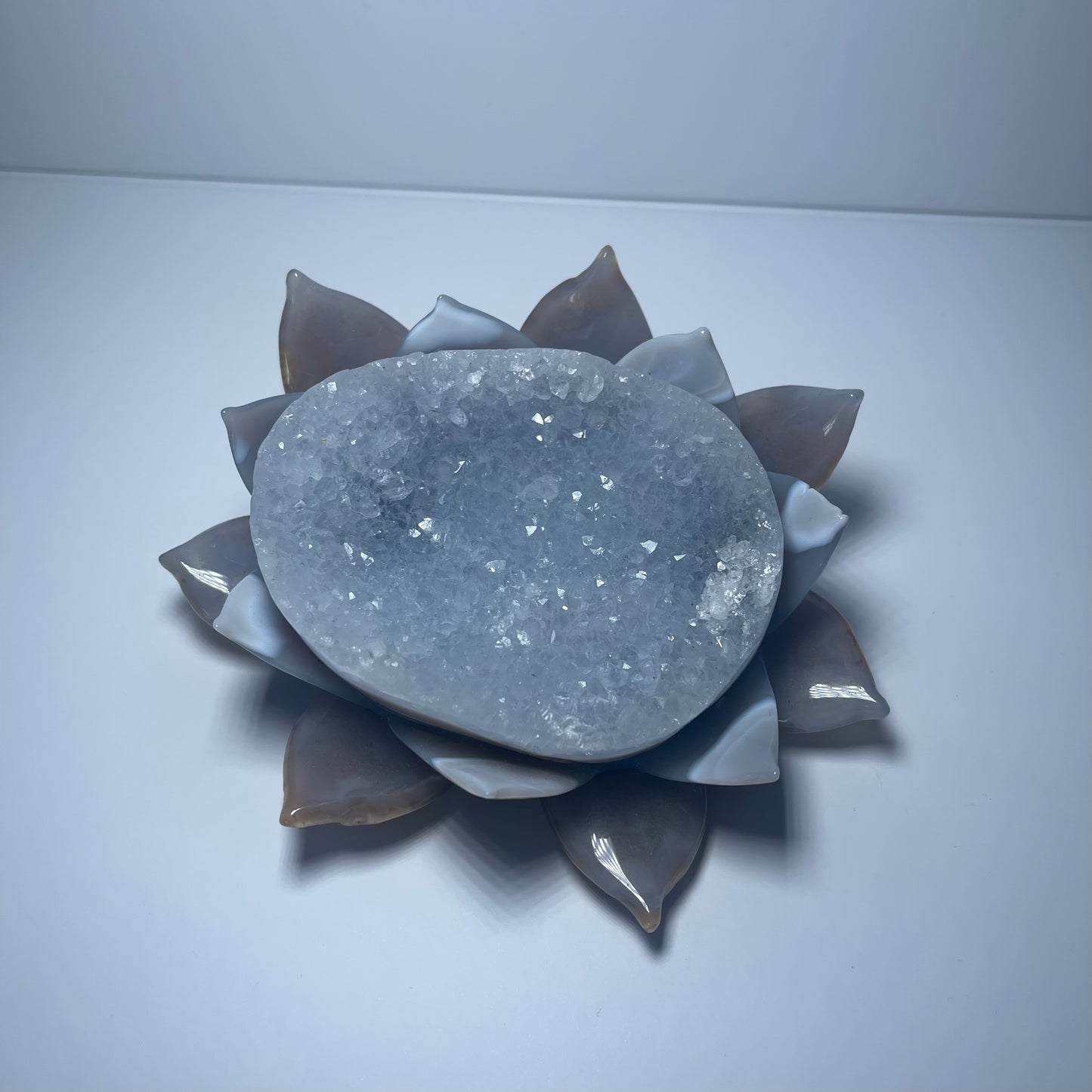 Blue  Chalcedony Druzy Flower