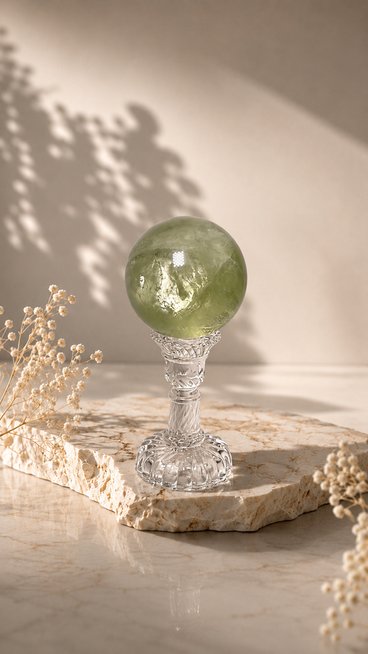 Green Fluorite Sphere - A