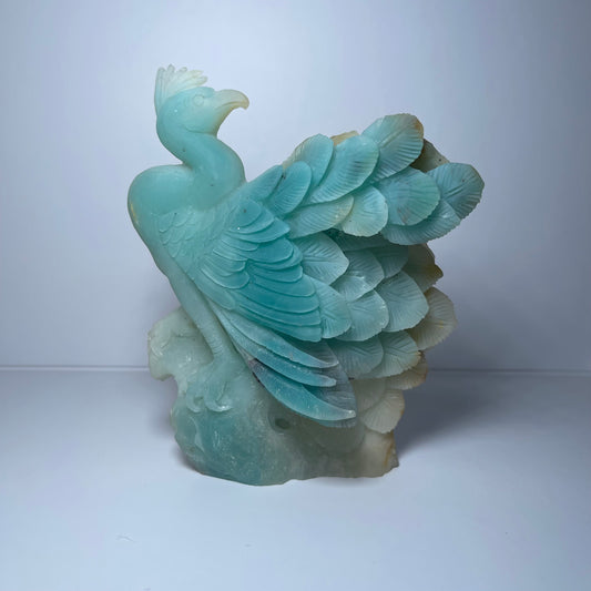 Caribbean Calcite Peacock Carving