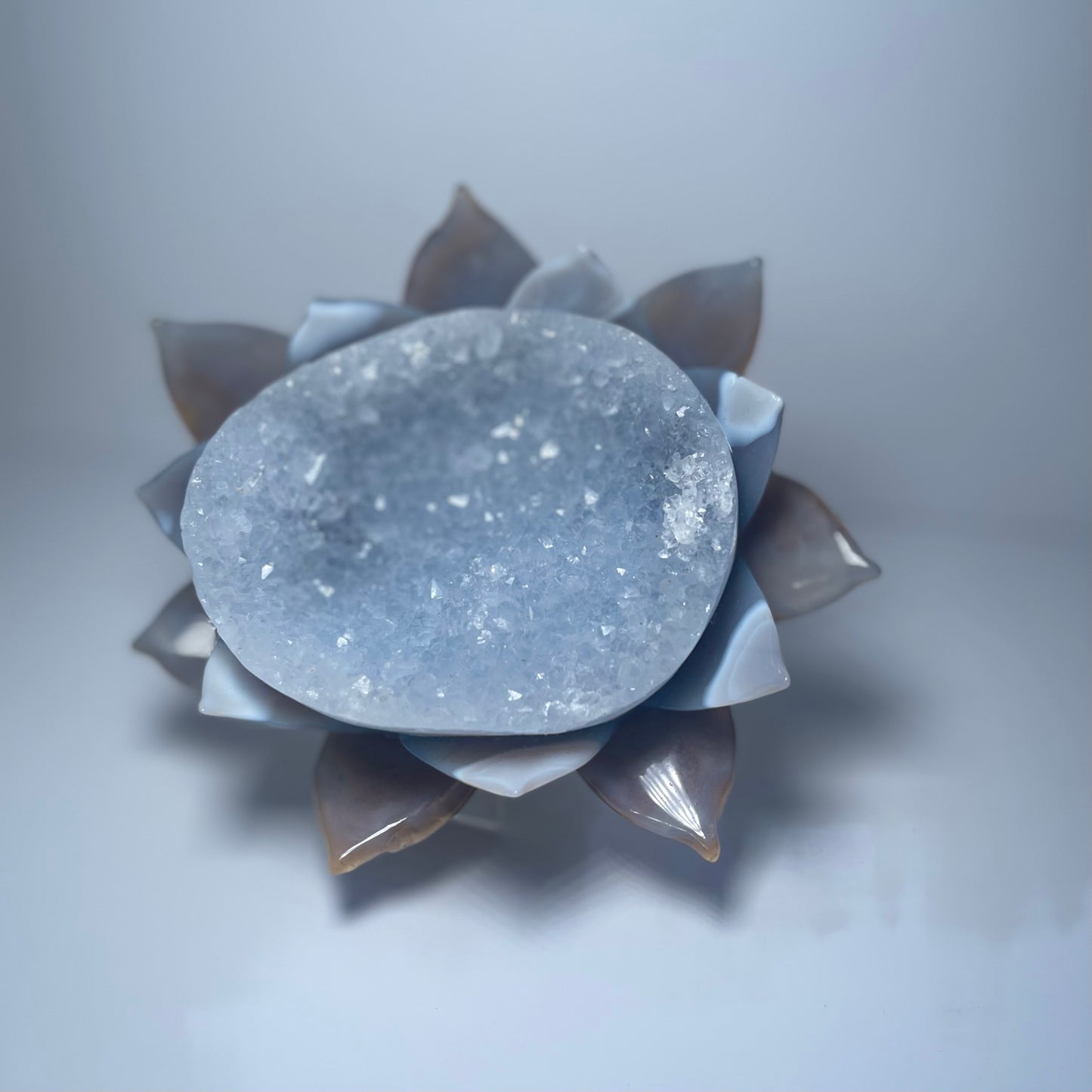 Blue  Chalcedony Druzy Flower