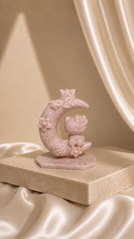 Pink Opal Kitty Moon