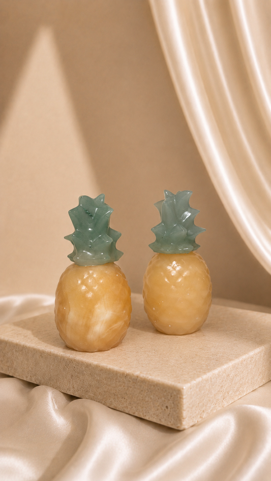 Orange Calcite & Green Aventurine Pineapple