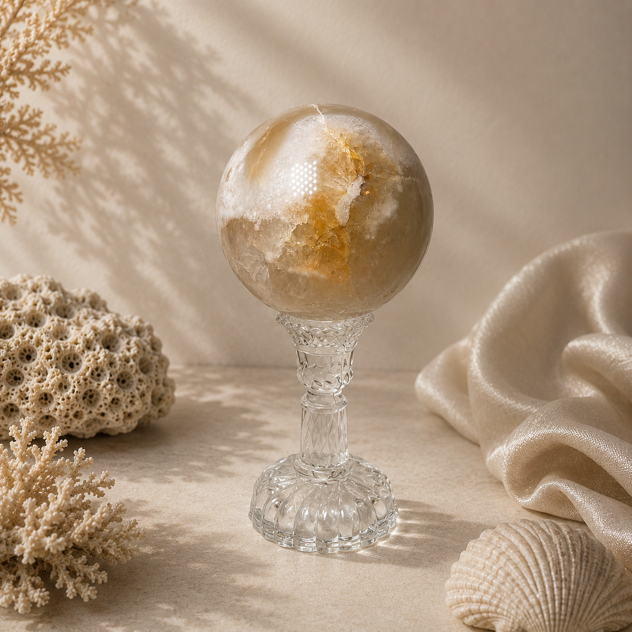 Flower Agate Sphere - C